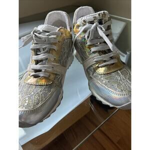 Tosca Blu Women's Silver Gold Lace Sneakers Shoes Euro Size 38